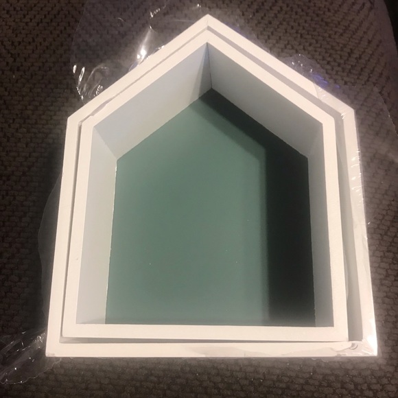 New Target Set of Two Painted Wood Houses, Insertable/Stackable Display Decor - Picture 9 of 16